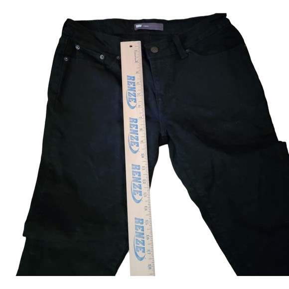 Levis Womens Black Cotton Blend Dark Wash‎ Pockets Cropped Jegging Jeans Size 27 - Picture 6 of 11